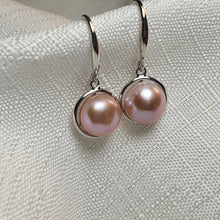 Load image into Gallery viewer, Multicoloured Freshwater Pearl Hook Earrings, Sterling Silver