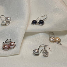 Load image into Gallery viewer, Multicoloured Freshwater Pearl Hook Earrings, Sterling Silver