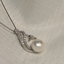 Load image into Gallery viewer, Swan & Freshwater Pearl Necklace, Sterling Silver