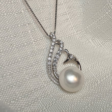 Load image into Gallery viewer, Swan & Freshwater Pearl Necklace, Sterling Silver