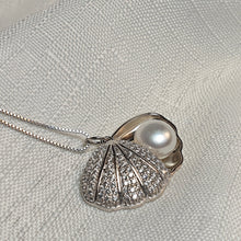 Load image into Gallery viewer, Seashell & Freshwater Pearl Pendant, Sterling Silver