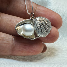 Load image into Gallery viewer, Seashell & Freshwater Pearl Pendant, Sterling Silver
