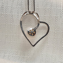 Load image into Gallery viewer, Heart & Freshwater Pearl Pendant, Sterling Silver