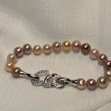Load image into Gallery viewer, Multicoloured Freshwater Pearl Bracelet, Sterling Silver