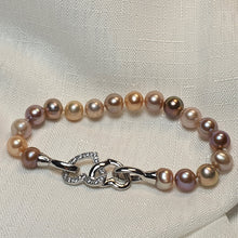 Load image into Gallery viewer, Multicoloured Freshwater Pearl Bracelet, Sterling Silver