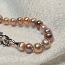 Load image into Gallery viewer, Multicoloured Freshwater Pearl Bracelet, Sterling Silver