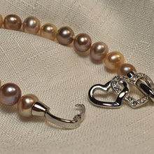 Load image into Gallery viewer, Multicoloured Freshwater Pearl Bracelet, Sterling Silver