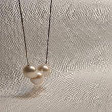 Load image into Gallery viewer, Triple Freshwater Pearls Necklace, Sterling Silver