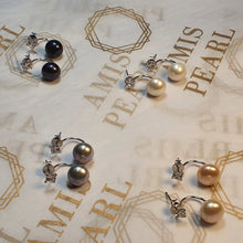Load image into Gallery viewer, Freshwater Pearl Modern Design Earrings, Sterling Silver