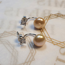Load image into Gallery viewer, Freshwater Pearl Modern Design Earrings, Sterling Silver