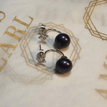 Load image into Gallery viewer, Freshwater Pearl Modern Design Earrings, Sterling Silver