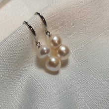 Load image into Gallery viewer, Double Pearl Earrings, Sterling Silver