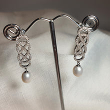 Load image into Gallery viewer, Gorgoues Crystal & Freshwater Pearl Earring, Sterling Silver