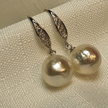 Load image into Gallery viewer, White Baroque Cultured Pearl Earrings, Sterling Silver