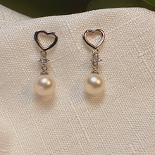 Load image into Gallery viewer, Round Freshwater Pearl Earrings, Sterling Silver
