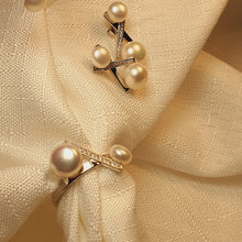 Load image into Gallery viewer, Freshwater Pearls Set, X Design, Sterling silver