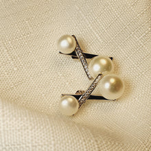 Load image into Gallery viewer, Freshwater Pearls Set, X Design, Sterling silver