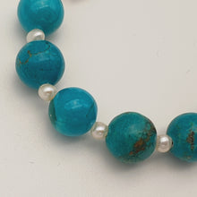 Load image into Gallery viewer, Large Turquoise & Pearl Strand Set, Sterling Silver