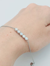 Load image into Gallery viewer, Created White Opal Bracelet, Sterling Silver