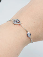 Load image into Gallery viewer, Evil Eye Double Icon Bracelet, Sterling Silver