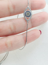 Load image into Gallery viewer, Large Evil Eye Bracelet, Sterling Silver
