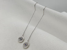 Load image into Gallery viewer, Evil Eye _ Nazar Earrings, Sterling Silver