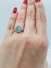 Load image into Gallery viewer, Natural Gemstone Clover Ring, Sterling Silver
