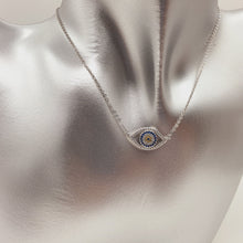 Load image into Gallery viewer, Large Single Evil Eye Icon Necklace, Sterling Silver