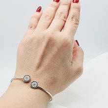 Load image into Gallery viewer, Evil Eye Bangle Cuff Bracelet, Sterling Silver