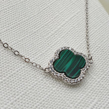 Load image into Gallery viewer, Natural Gemstone Clover Bracelet, Sterling Silver