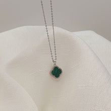 Load image into Gallery viewer, Malachite 4 leaf Clover Set, Sterling Silver