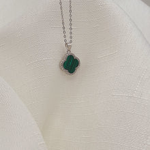 Load image into Gallery viewer, Malachite 4 leaf Clover Set, Sterling Silver