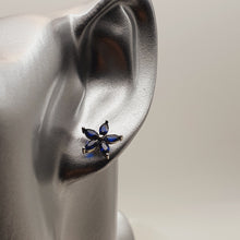 Load image into Gallery viewer, Star Blue Crystal Stud Earrings, Sterling Silver, Amispearl