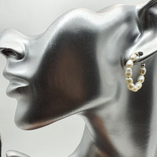Load image into Gallery viewer, Freshwater Pearl Cuff Hoop Earrings, Sterling Silver