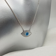 Load image into Gallery viewer, Mother of pearl Evil Eye Necklace, Sterling Silver