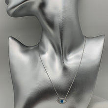 Load image into Gallery viewer, Mother of pearl Evil Eye Necklace, Sterling Silver