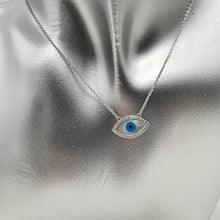 Load image into Gallery viewer, Mother of pearl Evil Eye Necklace, Sterling Silver