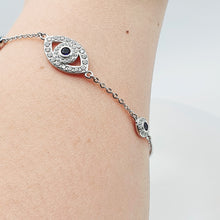 Load image into Gallery viewer, Evil Eye & Horseshoe Bracelet, Sterling Silver