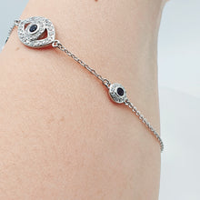 Load image into Gallery viewer, Evil Eye & Horseshoe Bracelet, Sterling Silver