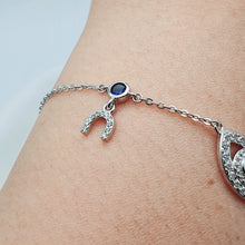 Load image into Gallery viewer, Evil Eye & Horseshoe Bracelet, Sterling Silver