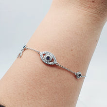 Load image into Gallery viewer, Evil Eye & Horseshoe Bracelet, Sterling Silver