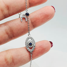 Load image into Gallery viewer, Evil Eye & Horseshoe Bracelet, Sterling Silver