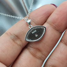Load image into Gallery viewer, White Evil Eye Enamel Necklace, Sterling Silver