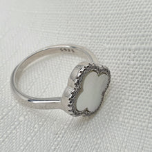 Load image into Gallery viewer, Natural Gemstone Clover Ring, Sterling Silver