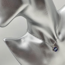 Load image into Gallery viewer, Evil Eye Enamel Round Necklace, Sterling Silver