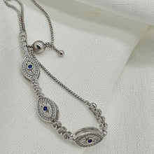 Load image into Gallery viewer, Triple Evil Eye Bracelet, Sterling Silver