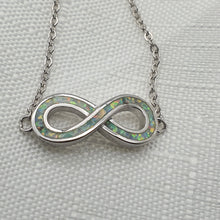 Load image into Gallery viewer, Infinity White Opal Bracelet, Sterling Silver
