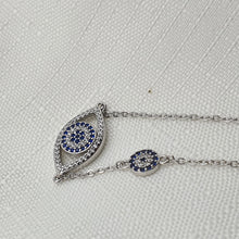 Load image into Gallery viewer, Evil Eye Double Icon Bracelet, Sterling Silver
