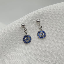 Load image into Gallery viewer, Small Evil Eye Stud Earrings, Sterling Silver