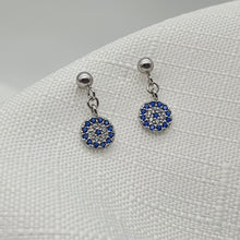 Load image into Gallery viewer, Small Evil Eye Stud Earrings, Sterling Silver